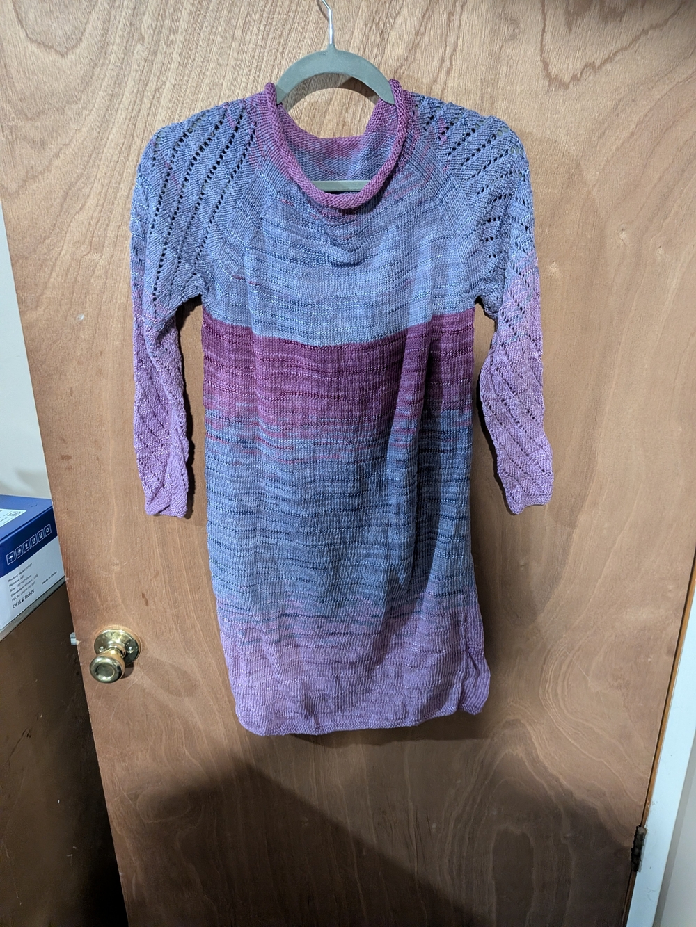 Purple Ombre Knit Women's Sweater Dress